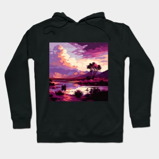 Pink and Purple River Clouds Hoodie